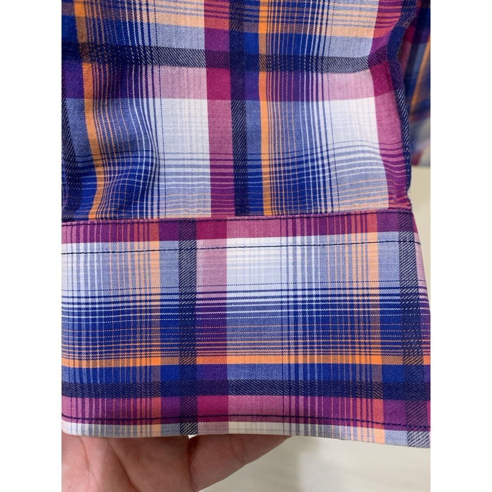 TailorByrd Men's Plaid Button Down Long Sleeve Shirt Flip Cuff XL - Picture 5 of 7